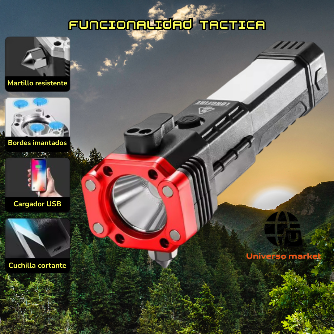 ¡Multifuncional y Recargable! LINTERNA TACTICA 4 EN 1🔦