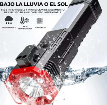 ¡Multifuncional y Recargable! LINTERNA TACTICA 4 EN 1🔦